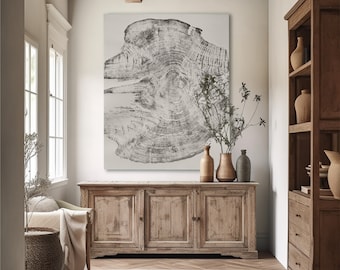 Giant Redwood Tree Ring Print: Handmade Woodcut Wall Art