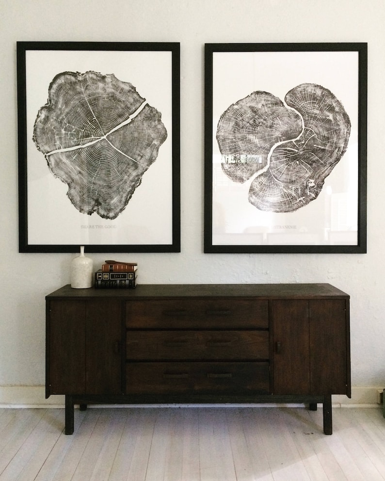 Real Maple Tree Ring Art Print Oversized wall art handmade Etsy