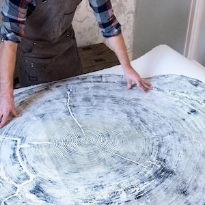 Huge woodblock print, Oregon Coast art, 372 year old Sitka Spruce, 52x60 inches, Tree ring art print, Huge wall art, Woodcut art print