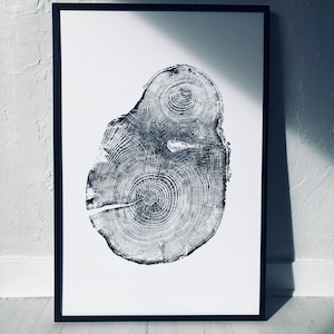 Seattle Hemlock Art: Eco Woodblock Print, Unique Nature Art for Sustainable NW Decor