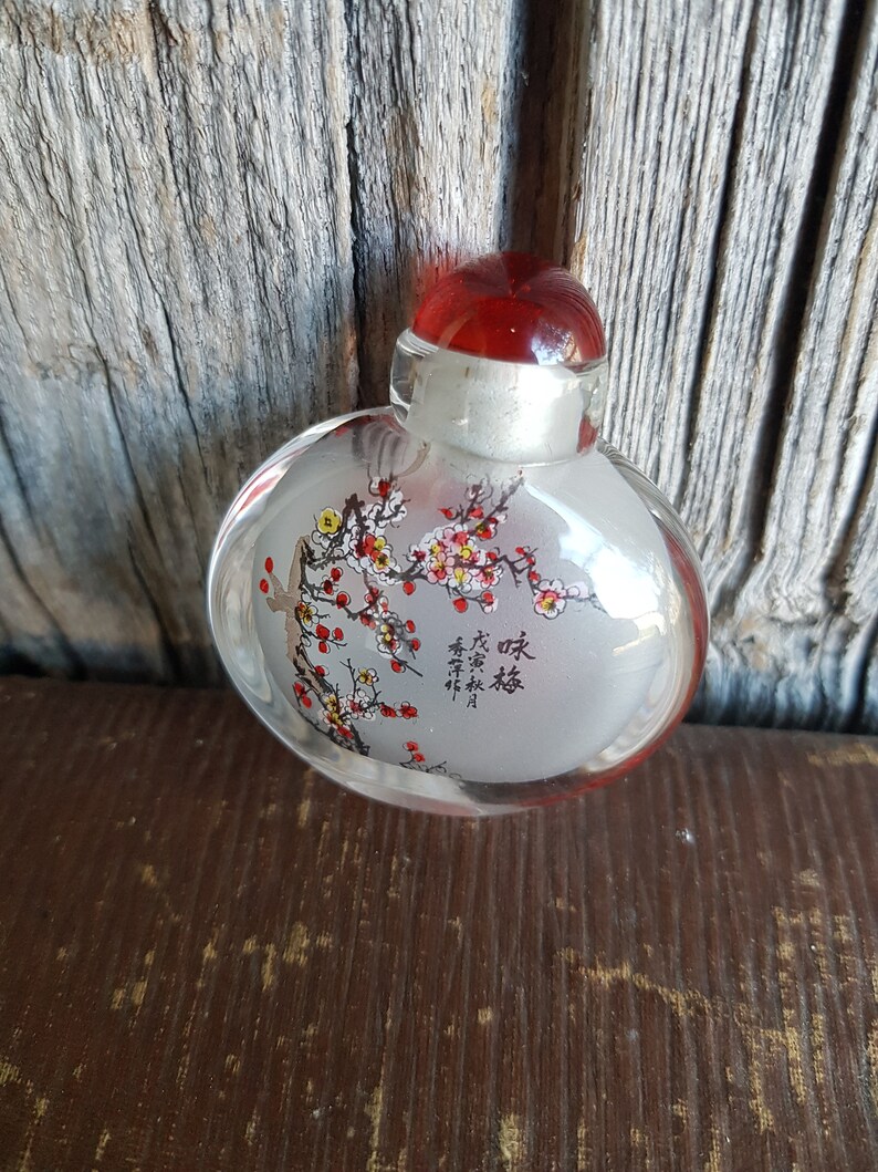 Vintage Glass Japanese Snuff Bottle or Scent Bottle Etsy