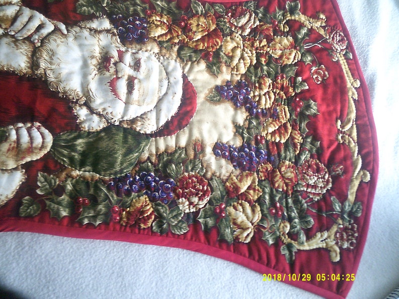 Large Traditonal Christmas Holiday stocking Hand Quilted Heirloom of the future