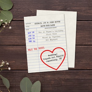 Library Card Save the Date Editable Instant Download 5x7 PDF, PNG, JPEG | Vintage Library Card Save the Date