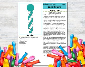 Spiralballon Säule Tutorial und Pläne | Digitales Ballon-Rezept