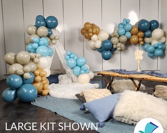 DIY Organic Balloon Garland Kit - Boho Blue