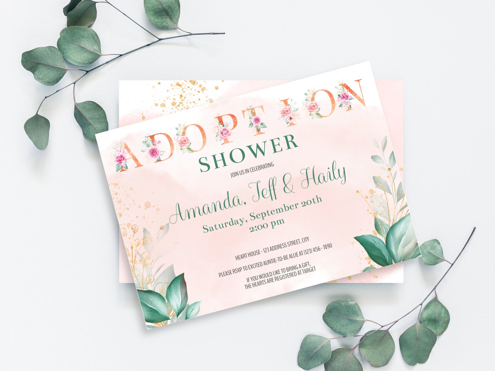 Adoption Shower Invitation Editable Instant Download 5x7 Etsy UK