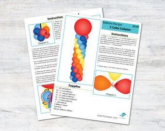 5 Color Balloon Column Tutorial and Plans | Digital Balloon Recipe