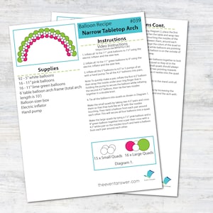 Balloon Narrow Tabletop Arch Tutorial and Plans | Digital Balloon Recipe