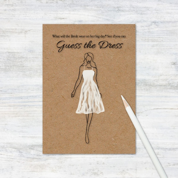 Guess the Dress Bridal Shower Game Printable Instant Download | Draw Her Dress Bridal Shower Games