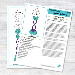Cupcake Balloon Column Tutorial and Plans | Digital Balloon Recipe