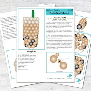 Boba Tea Balloon Column Tutorial and Plans | Digital Balloon Recipe | Bubble Tea Party