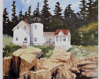 Bass Harbor Light, print by Gail Cleveland