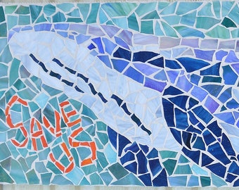 Save Us, THX. Humpback Whales Mosaic by Gail Cleveland