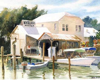 Boat Stop, Whidden's Marina. Wini Smart Print