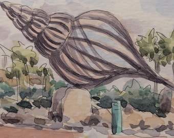 Englewood Beach Icon, original watercolor painting was painted on location by Gail Cleveland.