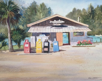 Eldred's Marina, Placida Florida. Wini Smart giclee print