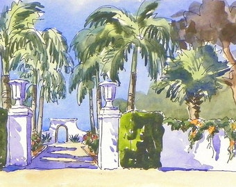 Estate Gates, limited edition print by Gail Cleveland