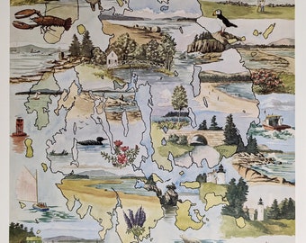 Map of Mount Desert Island by Gail Cleveland