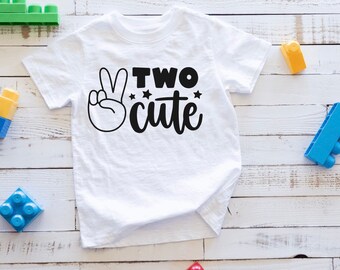 Two cute/ two year old birthday shirt, birthday shirt, birthday tshirt, boys birthday shirt, girls birthday shirt, two cute shirt, two cute