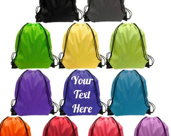 Personalized Drawstring Bag, Custom Gym or School Bag