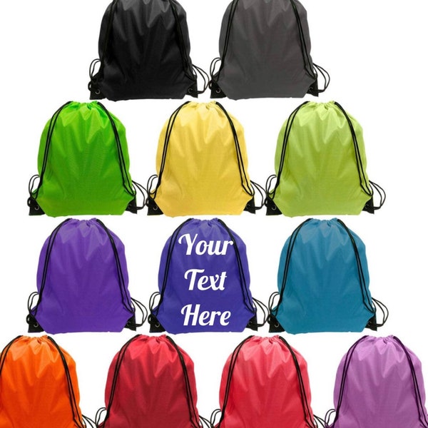 Personalized drawstring bags, custom gym bag, school bag, diaper bag, daycare bag, kids bag, adult bag, sports bag, camping bag, personalize