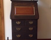 Antique Drop Leaf Desk, Arts and Craft Desk, Oak Desk, Drop Down Desk