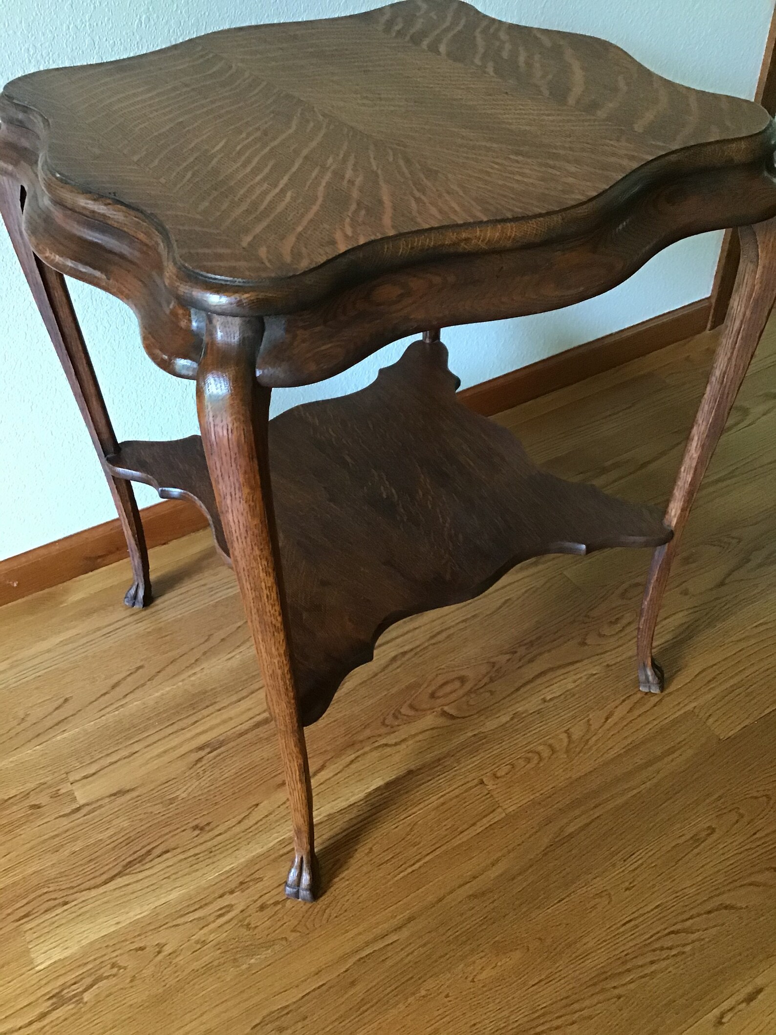 Antique Tiger Oak Parlor Table Square Table Side Table End Etsy