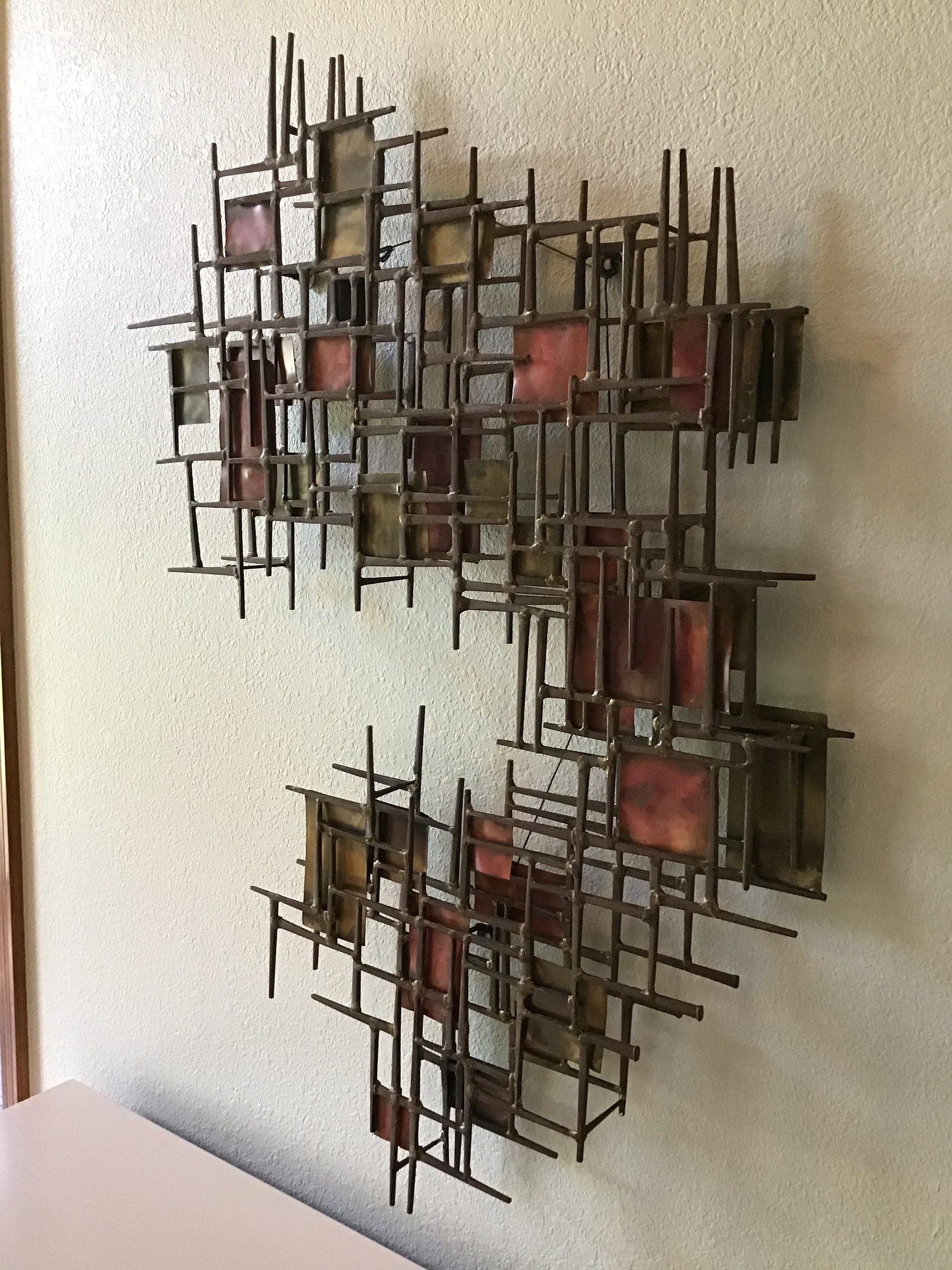 Vintage Mid Century Modern Brutalist Metal Wall Art - Etsy