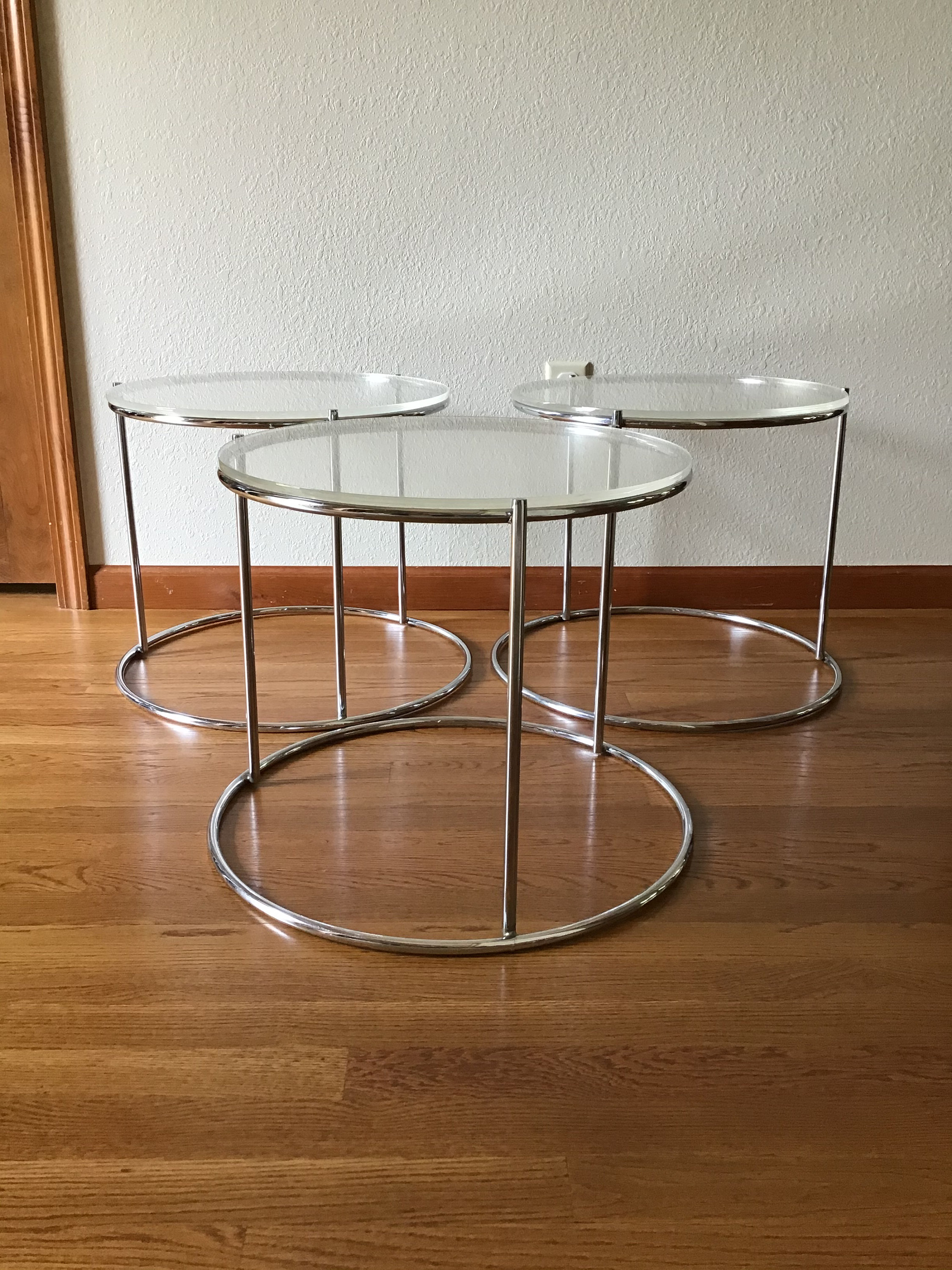 Chrome nest of tables round deals
