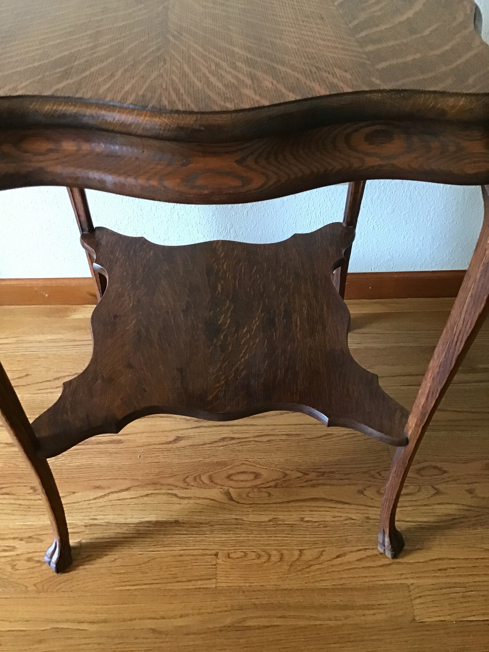 Antique Tiger Oak Parlor Table Square Table Side Table End Etsy