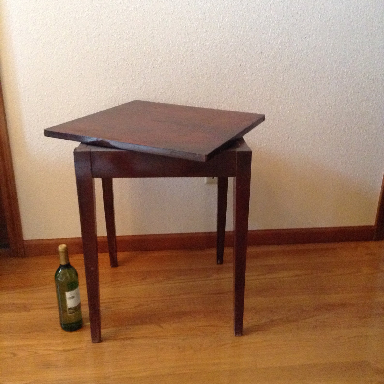 Vintage Square Table Lazy Susan Top Game Table Cherry Etsy