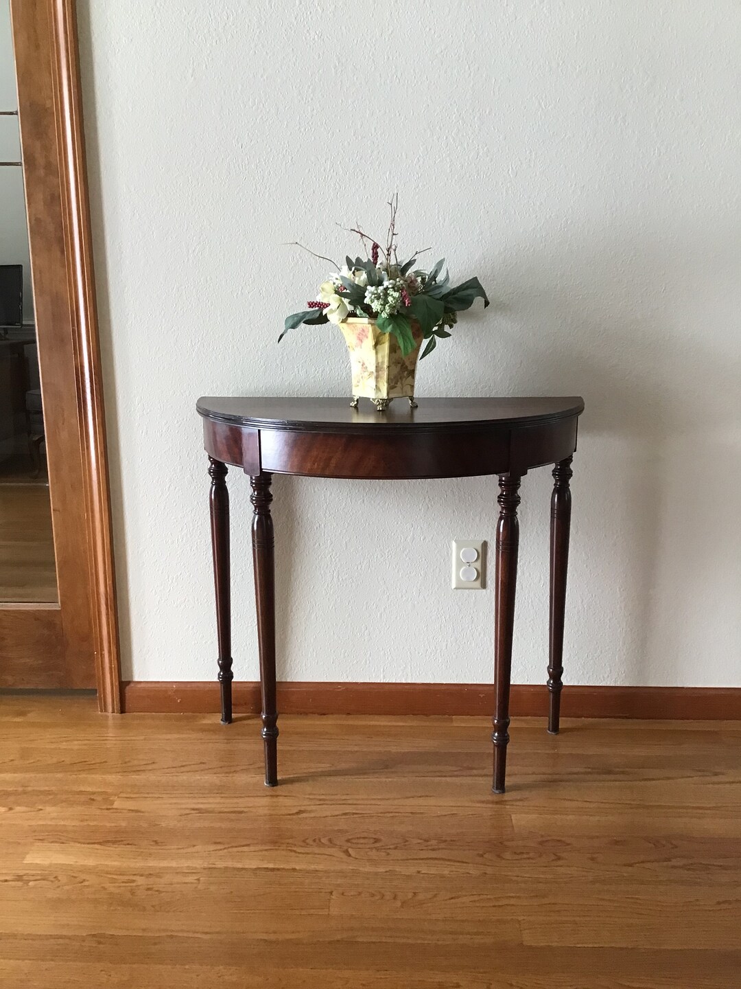 Vintage Mahogany Half Round Table Hall Table Parlor Table Etsy