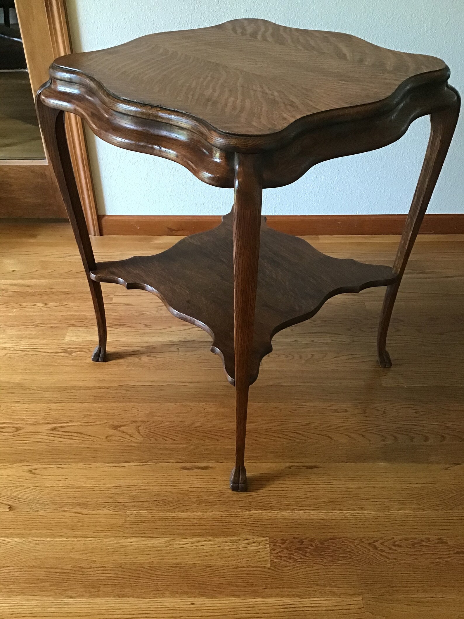 Antique Tiger Oak Parlor Table Square Table Side Table End Etsy