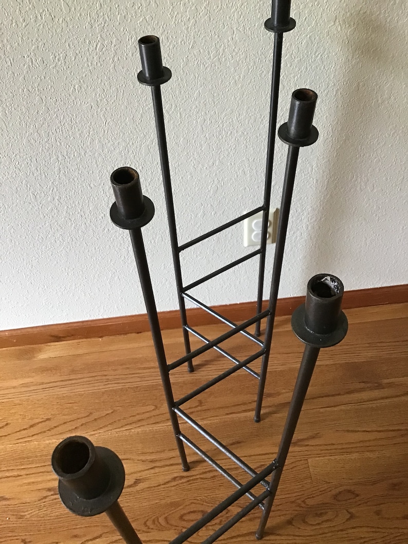Vintage Wrought Iron Candle Holder Stand 6 Candles Van Etsy