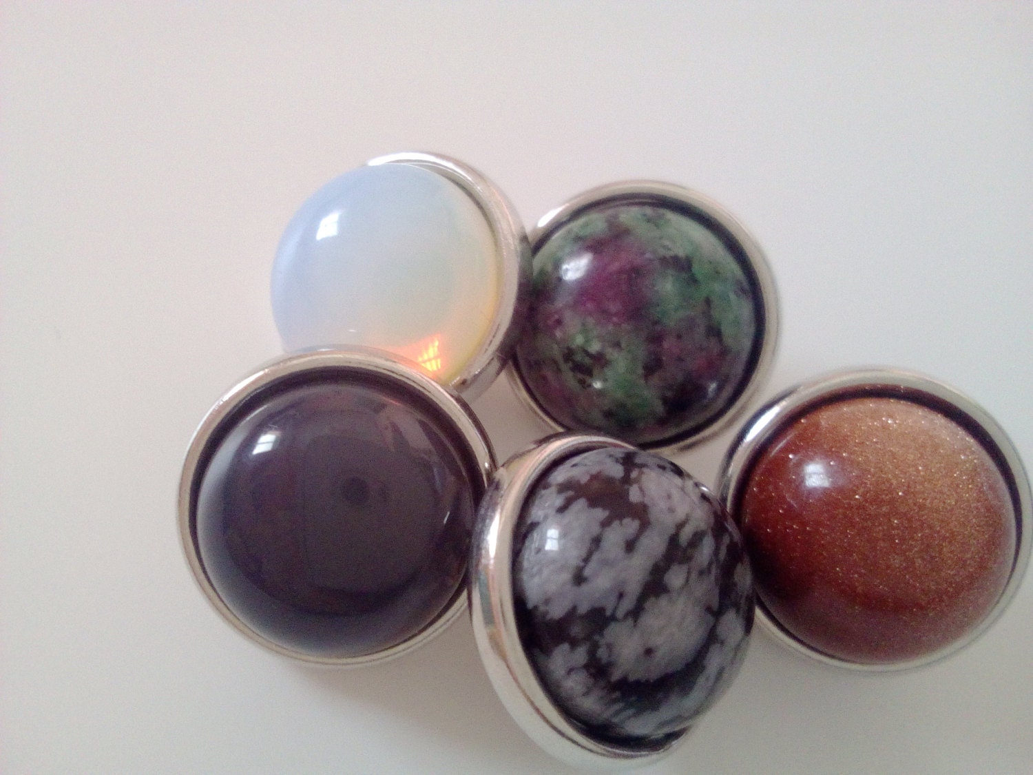 12 mm Gem Birthstone October-Opalite/ Sagittarius-Obsidian / | Etsy