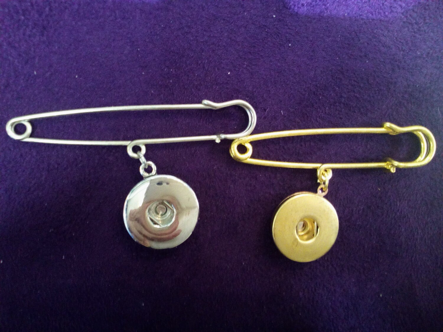 Safety Pin Brooch Badge With 12 Mm Petite or 18 Mm Rhodium or Etsy