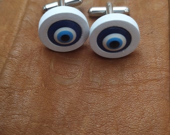 Evil Eye Protection Lucky Wood Cufflinks