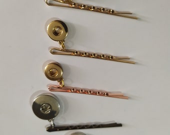 Bobby Hair Pin with 12 mm or 18 mm Snap Button Socket