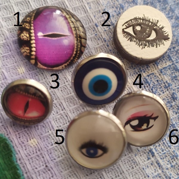 Evil Eye Protection or Dragon Eye Chinese 2024 Year Symbol Brooch Badge Ring Stud Earrings Dangle Earrings Hair Pin or Snap button