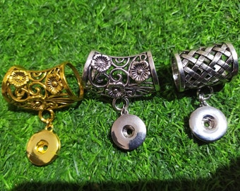 Scarf Ring Holder Buckle Bail Clip with 12 or 18 mm Snap Button Socket