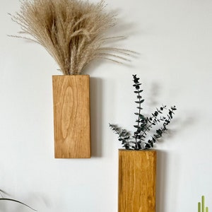 Vaso da parete da fiori / Vaso in legno / Decorazione in legno / Fioriera da parete / Tasca da parete in legno / Vaso sospeso in legno per vegetazione o fiori secchi