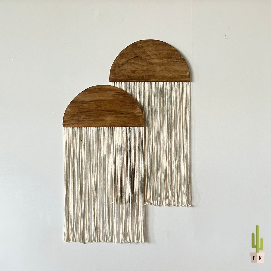 Round Fiber Art Wall Hanging Modern Macrame Boho Fiber Art Textile Wall