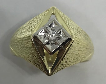 Ladies’ 14K Yellow & White Gold Diamond Ring, Vintage, Unique