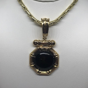 Onyx & 14K Yellow Gold Pendant
