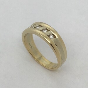 Men's 14K Yellow Gold/White Gold Diamond Band, 1/3 Carat