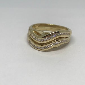 Ladies’ 14K Yellow Gold Diamond Ring/Band/Double Row/Vintage/Video!