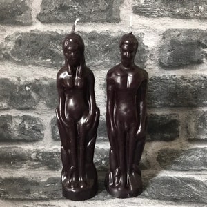 Couple Beeswax Candles Black