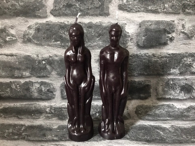 Couple Beeswax Candles Black