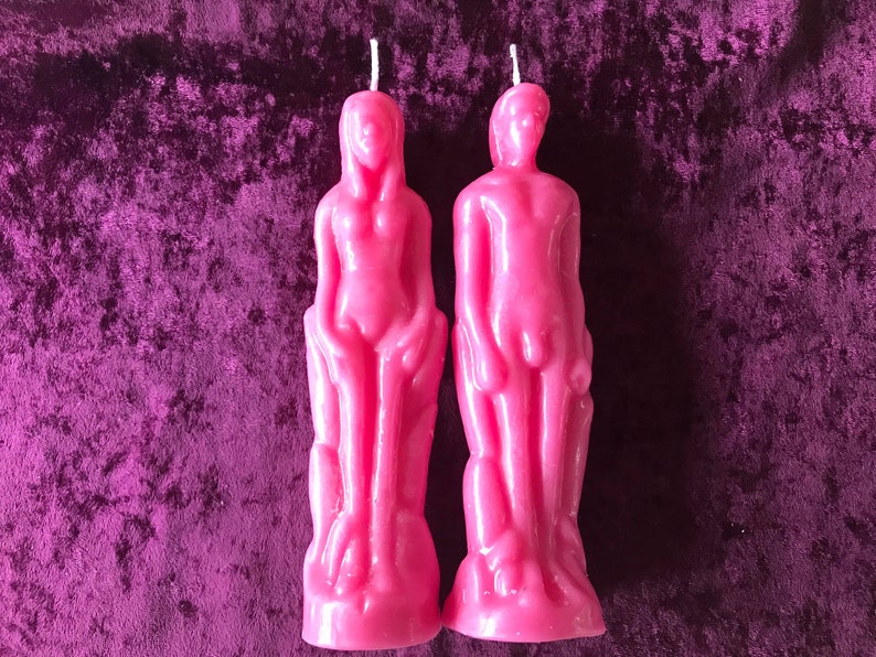 Couple Beeswax Candles Pink