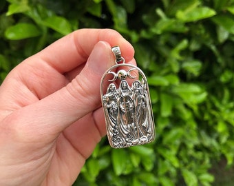 Mother, Maiden, Crone Goddess Pendant - Sterling Silver